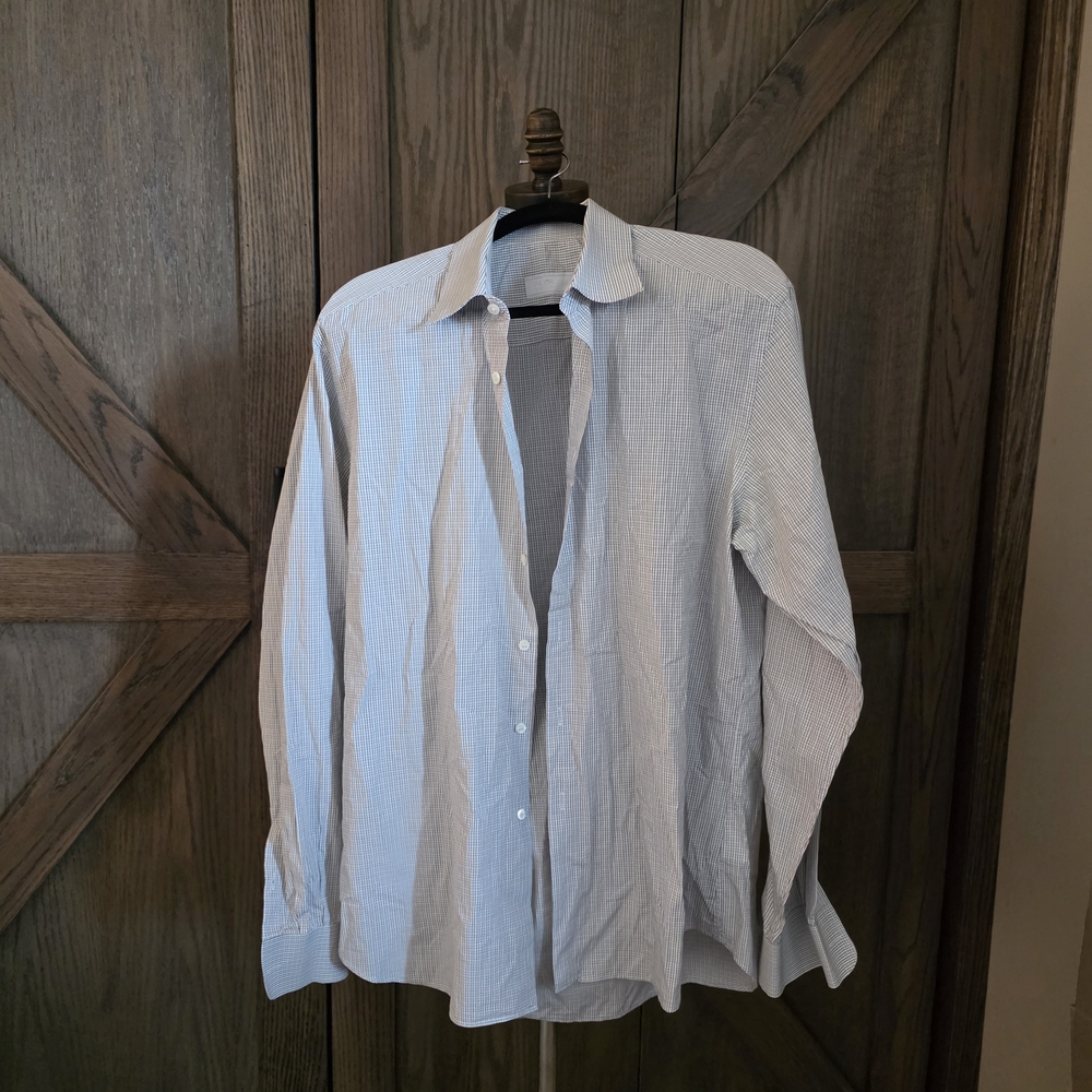 LAST CHANCE Prada Sky Blue Plaid Men's Shirt